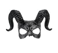W WIDMANN MILANO Party Fashion - 08482 - Masque diable avec cornes noires, démon, enfer, costume effrayant d'Halloween