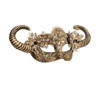 W WIDMANN MILANO Party Fashion Ram eye mask with horns, Unisex Adult, 08486, Gold, One size