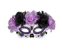 W WIDMANN MILANO Party Fashion - Masque pour les yeux Dia de los Muertos avec roses, bal masqué, jour des morts, carnaval