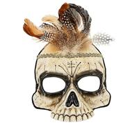 W WIDMANN MILANO Party Fashion - Masque tête de mort vaudou pour adultes, en plastique dur, accessoire pour costume de chaman, Halloween