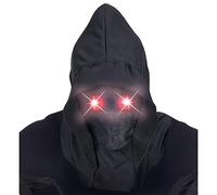 Masque intégral à capuche visage invisible et yeux lumineux rouge adulte