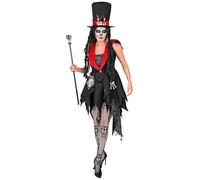 W WIDMANN MILANO Party Fashion - Mode de fête - Costume Dia de los Muertos, robe avec chapeau, Jour des morts, déguisement Halloween