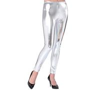 W WIDMANN MILANO Party Fashion - Mode de soirée - Leggings métalliques pour femmes, pantalons brillants pour festivals, carnaval, soirées à thème