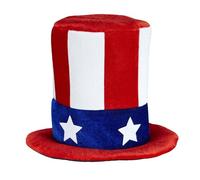 Widmann Chapeau cylindre Mr. Amérique wdm03586 – Déguisement adulte, blanc, taille unique