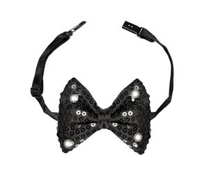 W WIDMANN MILANO Party Fashion - Nœud papillon à paillettes LED | Accessoire lumineux pour le carnaval, les festivals, les soirées à thème, les discothèques et les tenues de fête