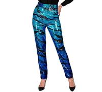 W WIDMANN MILANO Party Fashion - Pantalon à paillettes Party Fashion pour femme, Disco Fever, pantalon pour femme, imprimé animalier