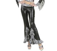 W WIDMANN MILANO Party Fashion - Pantalon à pattes d'éléphant avec imprimé tigre, noir, pour femmes