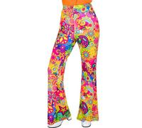 W WIDMANN MILANO Party Fashion - Pantalon années 60 pour femmes, hippie, reggae, flower power, disco fever