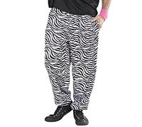 W WIDMANN MILANO Party Fashion - Pantalon années 80 avec motif zèbre, pantalon de jogging, déguisements de carnaval