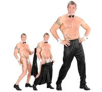 W WIDMANN MILANO Party Fashion - Pantalon strip-teaseur avec velcro, noir, enterrement de vie de jeune fille, spectacle de danse, costume