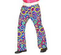W WIDMANN MILANO Party Fashion - Pantalons pour hommes des années 70, Pantalons à pattes d'éléphant, Flower Power, Disco Style, Costumes de carnaval