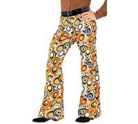 W WIDMANN MILANO Party Fashion - Pantalons pour hommes des années 70, Pantalons à pattes d'éléphant, Flower Power, Disco Style, Costumes de carnaval