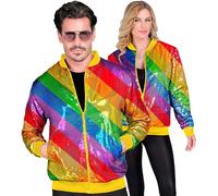 W WIDMANN MILANO Party Fashion - Party Fashion Bomber, veste à paillettes, gilet, tenue de fête, disco, imprimé animalier