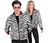 W WIDMANN MILANO Party Fashion - Party Fashion Bomber, veste à paillettes, gilet, tenue de fête, disco, imprimé animalier