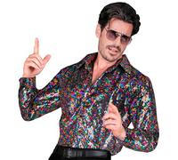 W WIDMANN MILANO Party Fashion - Party Fashion chemise à paillettes pour homme, Disco Fever, chemise homme