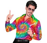 W WIDMANN MILANO Party Fashion - Party Fashion Chemise à paillettes pour hommes, psychédélique, Disco Fever, Schlagermove, chemise homme