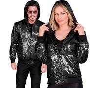 W WIDMANN MILANO Party Fashion - Party Fashion Veste bomber avec capuche, veste à paillettes, tenue de fête, disco