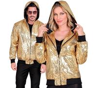 W WIDMANN MILANO Party Fashion - Party Fashion Veste bomber avec capuche, veste à paillettes, tenue de fête, disco