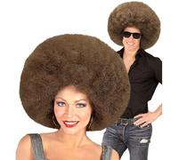WIDMANN MILANO Perruque Afro Super Brune – Pour femmes et hommes, carnaval, années 80, Halloween