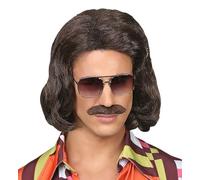 W WIDMANN MILANO Party Fashion - Perruque années 70 avec moustache, Disco Fever, Carnaval
