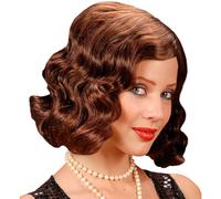 Perruque années 20 femme - WIDMANN - Rose - Coupe mi-longue ondulée - Adulte