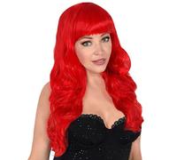 W WIDMANN MILANO Party Fashion - Perruque avec cheveux longs ondulés et frange, coiffable et lavable, accessoire de costume pour carnaval