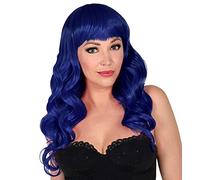 W WIDMANN MILANO Party Fashion - Perruque avec cheveux longs ondulés et frange, coiffable et lavable, accessoire de costume pour carnaval