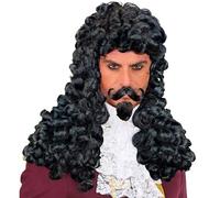 W WIDMANN MILANO Party Fashion - Perruque de capitaine avec barbe | Perruque cheveux synthétiques multicolore, moustache, barbichette, longues boucles - accessoire déguisement pirates