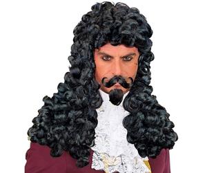 W WIDMANN MILANO Party Fashion - Perruque de capitaine avec barbe | Perruque cheveux synthétiques multicolore, moustache, barbichette, longues boucles - accessoire déguisement pirates