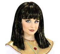 W WIDMANN MILANO Party Fashion - Perruque de conte de fées avec nœud | Perruque noire en cheveux synthétiques, ondulés, longueur moyenne - pour déguisements de contes de fées
