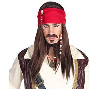 W WIDMANN MILANO Party Fashion - Perruque de pirate avec bandana | Perruque avec moustache et barbe pour costumes de pirates, carnaval, soirées à thème