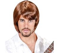 Widmann S.r.l. Perruque Party Fashion années 70 Pop Star Brun – Chanteur, Fête à thème