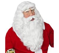 Widmann Perruque Père Noël 46943 avec barbe et moustache Blanc