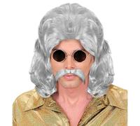 W WIDMANN MILANO Perruque avec barbe Party Fashion – Années 70 Disco Carnaval
