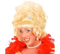 W WIDMANN MILANO Party Fashion - Perruque Drag Queen avec fleurs, blonde, cheveux synthétiques, cheveux bouclés, coiffure relevée