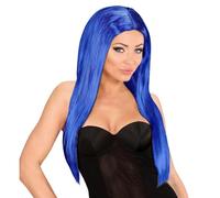 W WIDMANN MILANO Party Fashion - Perruque Glamour Bleue, Style éblouissant, confort optimal, polyvalence créative, longueur impressionnante, Accessoire de Déguisement