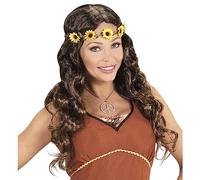 W WIDMANN MILANO Party Fashion - Perruque Hippie ou Médiévale, avec bandeau pour les cheveux, Carnaval, Fête à thème