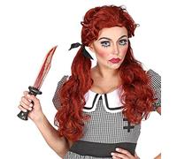 W WIDMANN MILANO Party Fashion - Perruque Killer Doll rouge poupée tueur cheveux synthétiques, fête à thème, carnaval