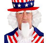 W WIDMANN MILANO Party Fashion - Perruque « Mr. America » | Moustache en pointe et sourcils style États-Unis pour le carnaval et les soirées à thème