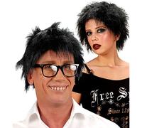 W WIDMANN MILANO Party Fashion 6372B - Perruque Nerd, noir, cheveux artificiels, cheveux courts, punk