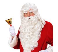Perruque Pere Noel Luxe Naturel + Moustache + Barbe + Cache Sourcils G