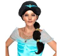 W WIDMANN MILANO Party Fashion - Perruque princesse arabe, noir, cheveux artificiels, perruque cheveux longs, conte de fées