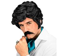 Widmann S.r.l. Perruque Casanova années 80 gangster avec barbe, cheveux artificiels