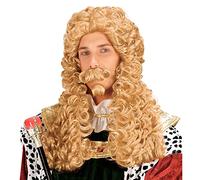 W WIDMANN MILANO Party Fashion - Perruque Roi Le Roi, moustache, barbe pointue, cheveux artificiels, perruque cheveux longs, cheveux bouclés