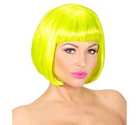 WIDMANN MILANO PARTY FASHION W, Perruque Valentina Fluo, Style unique, confort optimal, polyvalente pour tous les costumes, facile d'entretien, couleur éclatante en jaune fluo