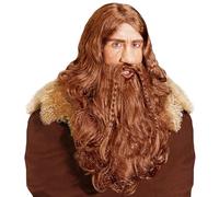 W WIDMANN MILANO Party Fashion - Perruque Viking avec barbe et moustache, cheveux synthétiques, perruque à cheveux longs, Gaulois