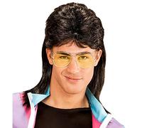 W WIDMANN MILANO Party Fashion - Perruque Vokuhila avec lunettes, cheveux artificiels, tenue des années 80