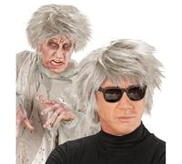 W WIDMANN MILANO Party Fashion - Perruque Zombie gris, Polyvalente, couleur réaliste, facile à utiliser, confortable, parfaite pour Halloween et soirées à thème Transformez-vous en mort-vivant !