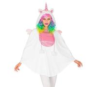 WIDMANN W WIDMANN-48166 Widmann 48166 - Costume de Licorne, Poncho avec Capuche, Carnaval, soirée à thème, 10206342, Multicolore, Taille Unique Fits Most Adult