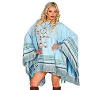 W WIDMANN MILANO Party Fashion - Poncho aspect daim | Look d'Indienne, déguisement pour adulte, carnaval, soirée à thème
